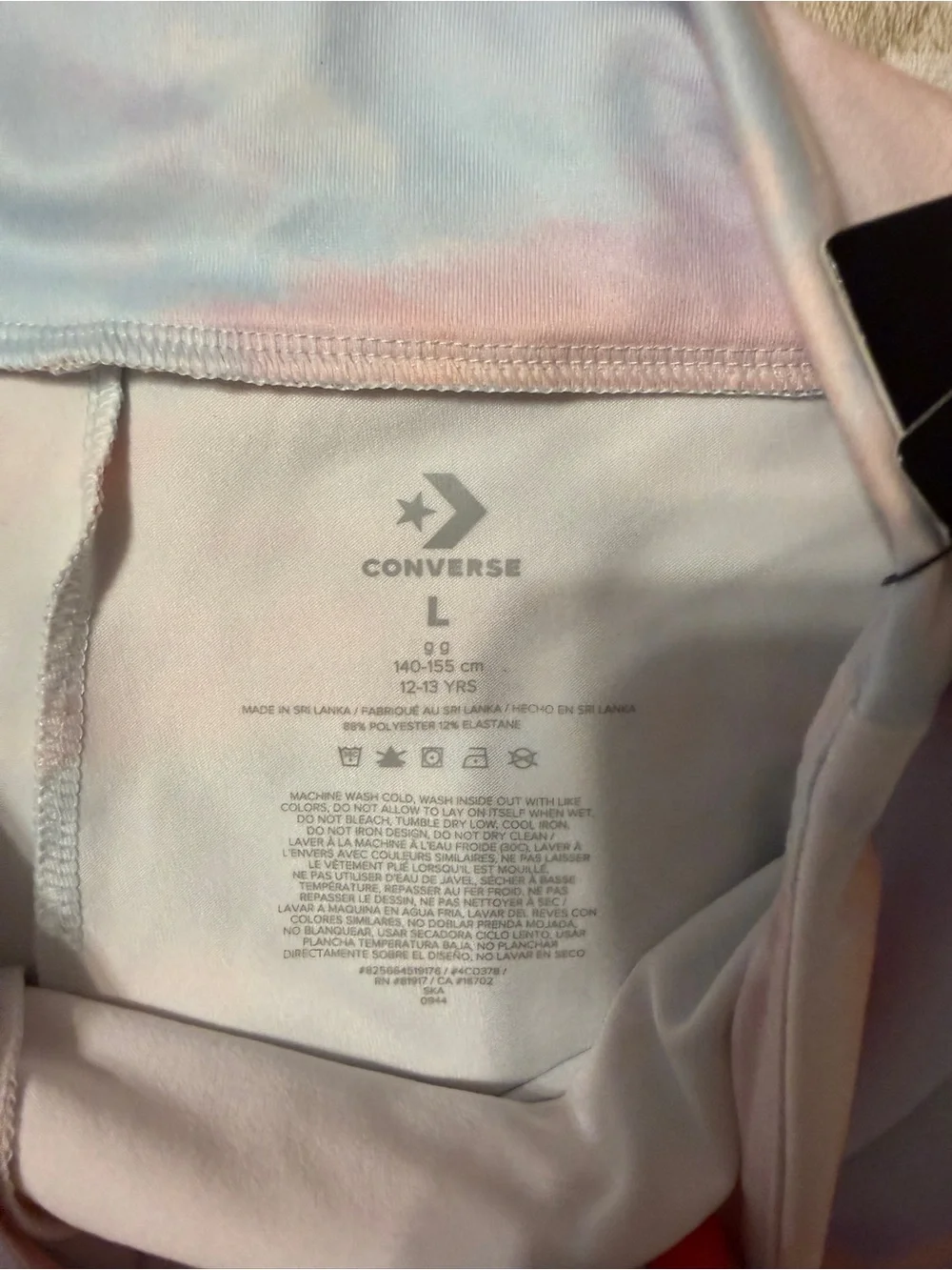 Converse Girls' White Pastel Tie-Dye & White Arizona Bike Shorts